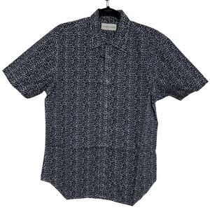 COASTAORO Mens Short Sleeve Button Down Floral Shirt 100% Cotton Navy NWT M